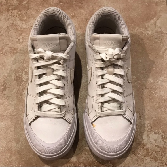 *NIKE* Court Legacy Lift Women's Triple White Platform Sneakers (Size 6.5) - Picture 14 of 16